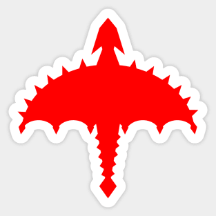 Red Abstract Digital Cyber Heavy Metal Dragon Design Sticker